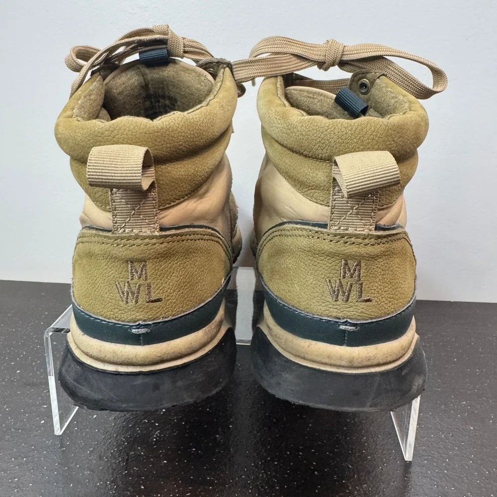 Madewell MWL Court High Top Sneakers Womens 9.5 Olive Green Tan Suede‎ Nylon